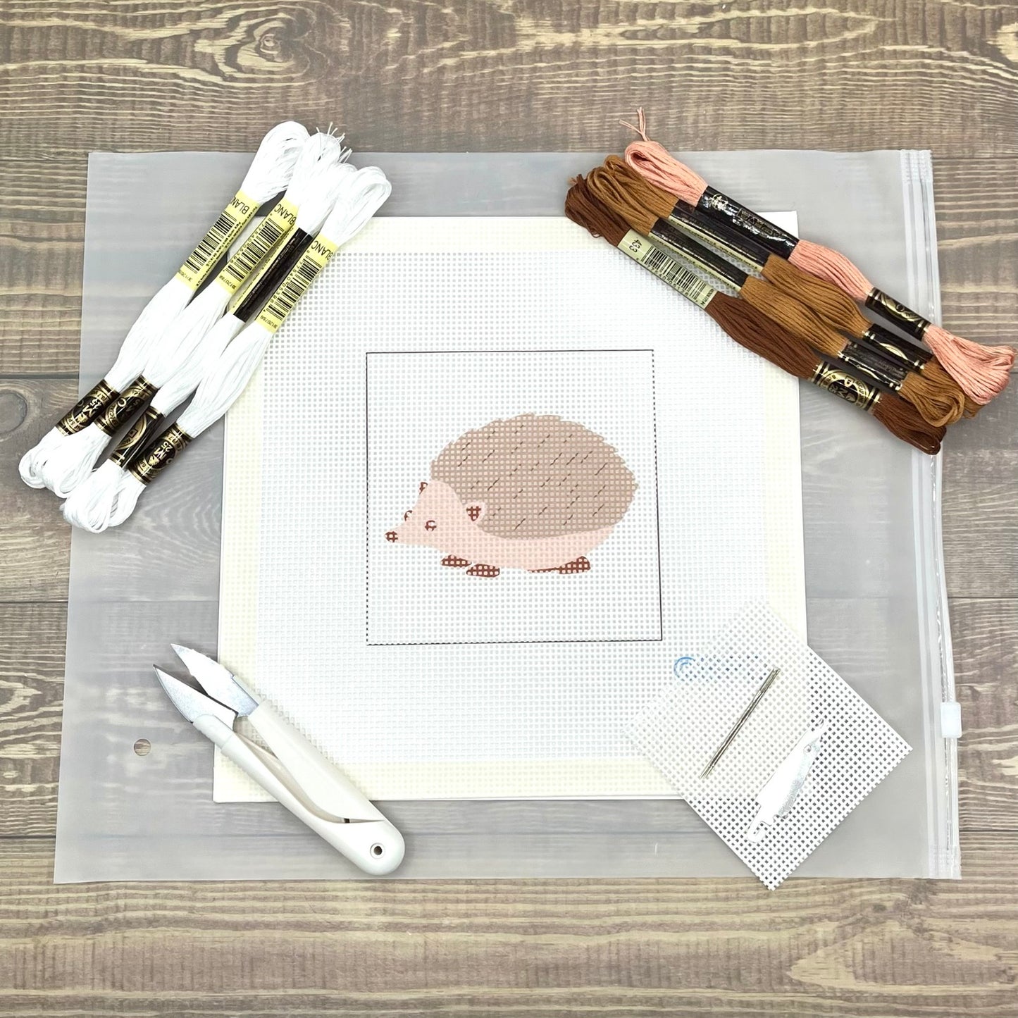 Hedgehog Needlepoint Kit Needlepoint Kit Blue Poppy Designs