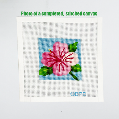 Hibiscus Flower Needlepoint Kit Embroidery/Cross Stitch Supplies Blue Poppy Designs