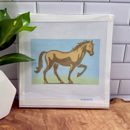 Horse Needlepoint Kit 6x4 Embroidery/Cross Stitch Supplies Blue Poppy Designs
