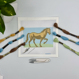 Horse Needlepoint Kit 6x4 Embroidery/Cross Stitch Supplies Blue Poppy Designs