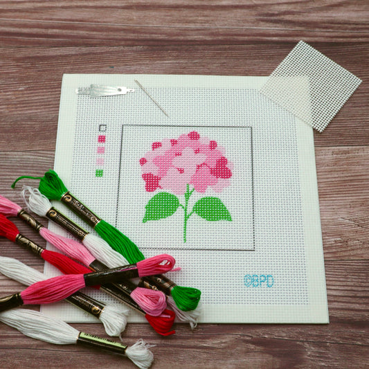 Pink Hydrangea Needlepoint Design Needlepoint Kit Blue Poppy Designs