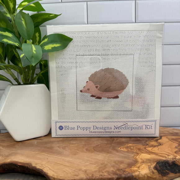 Hedgehog Needlepoint Kit Blue Poppy Designs