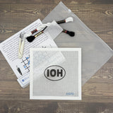 Travel Code Needlepoint Kit Blue Poppy Designs