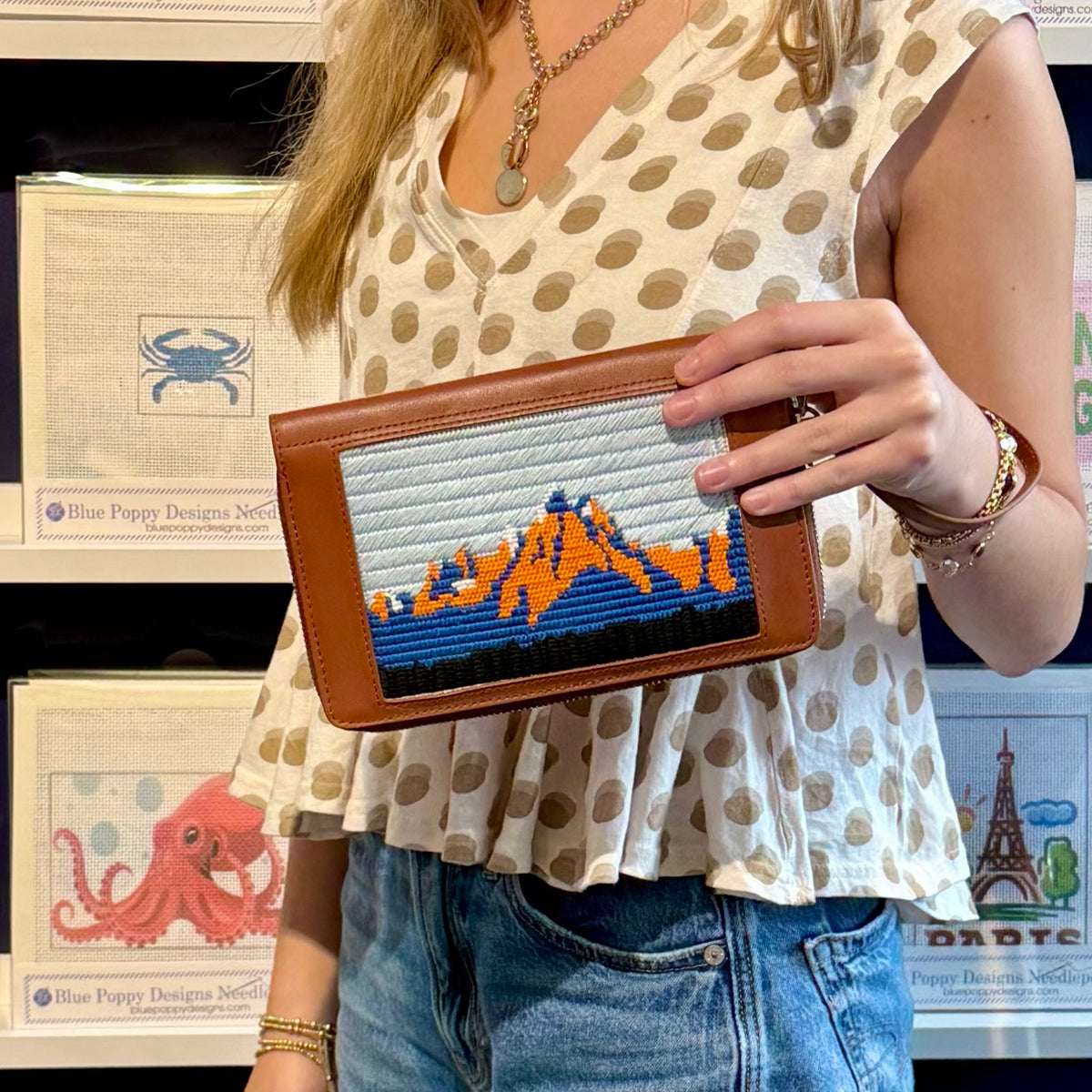 Leather Wristlet Wristlet Blue Poppy Designs