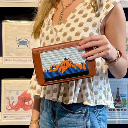 Leather Wristlet Wristlet Blue Poppy Designs