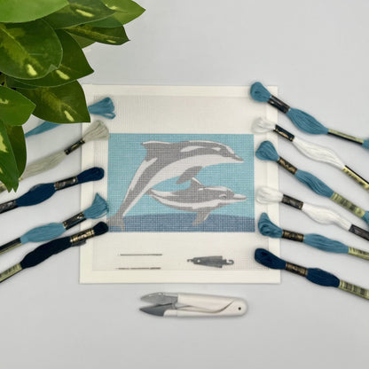 Dolphins Needlepoint Kit needlepoint Blue Poppy Designs