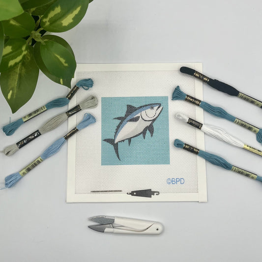 Tuna Needlepoint Kit (4x4) needlepoint Blue Poppy Designs