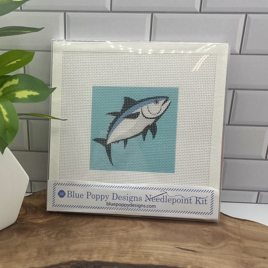 Tuna Needlepoint Design (4x4) Needlepoint Kit Blue Poppy Designs