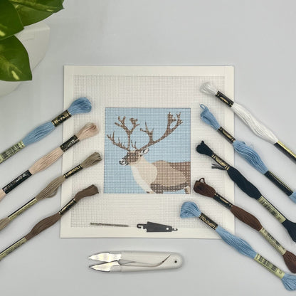 Reindeer Needlepoint Kit (Christmas Collection) needlepoint Blue Poppy Designs