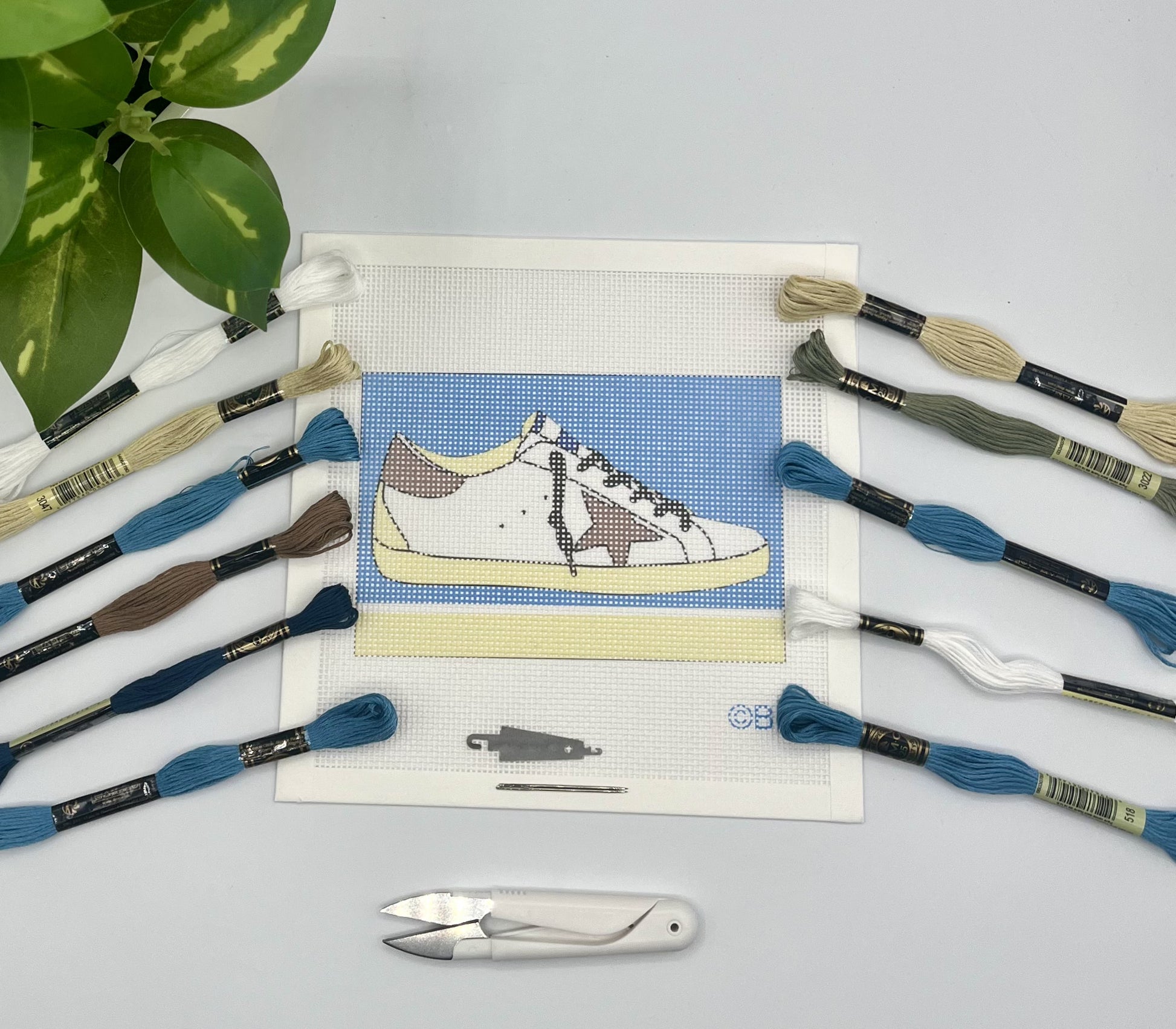 Golden Goose Shoes Needlepoint Kit (design #3) needlepoint Blue Poppy Designs