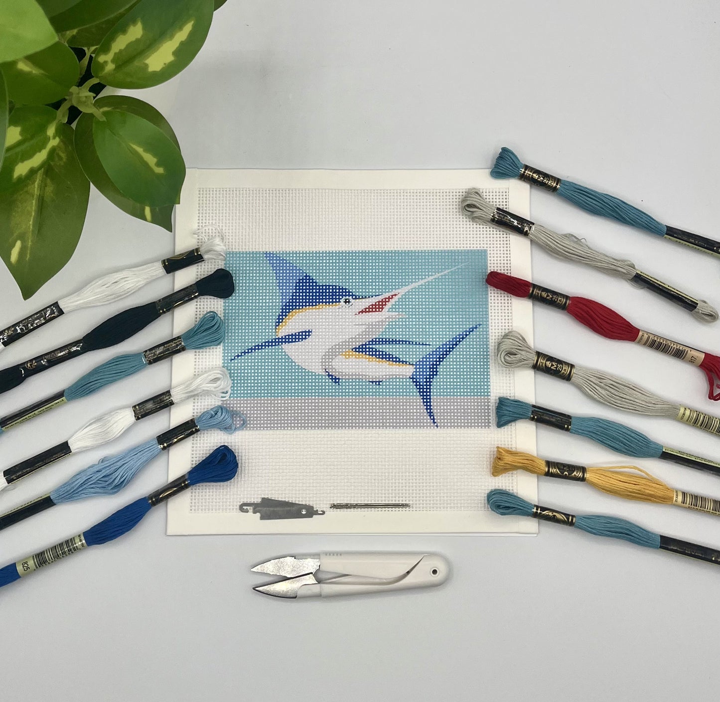 Blue Marlin Needlepoint Kit needlepoint Blue Poppy Designs