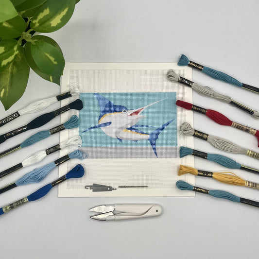 Blue Marlin Needlepoint Kit needlepoint Blue Poppy Designs