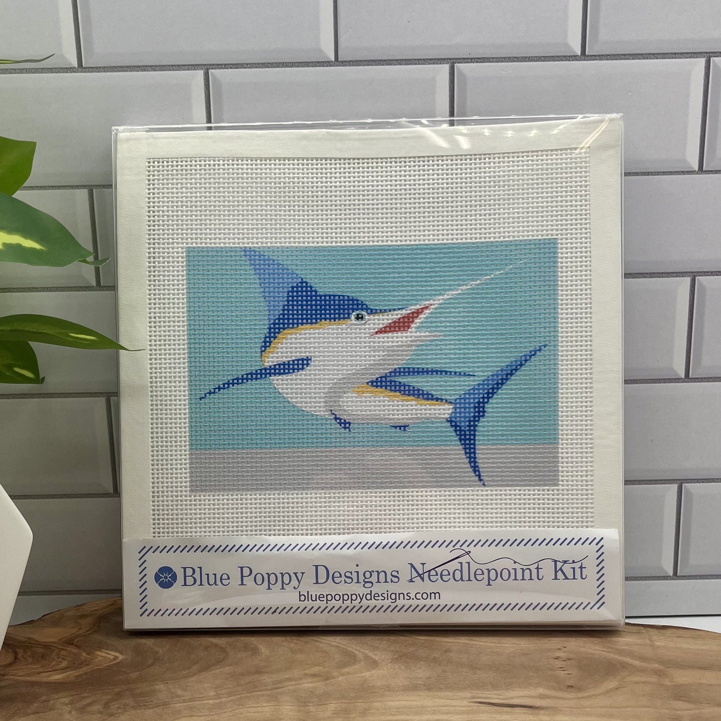 Blue Marlin Needlepoint Kit needlepoint Blue Poppy Designs