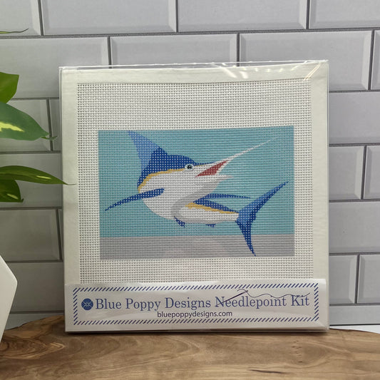Blue Marlin Needlepoint Design Needlepoint Kit Blue Poppy Designs