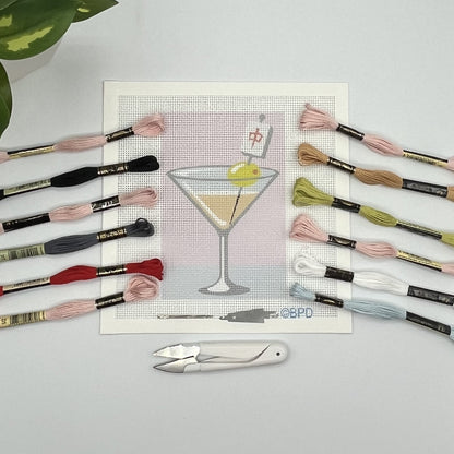 Mahjong Martini Needlepoint kit needlepoint Blue Poppy Designs