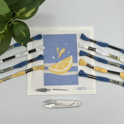 Lemon Wedge Needlepoint kit needlepoint Blue Poppy Designs