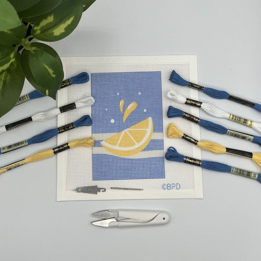 Lemon Wedge Needlepoint kit needlepoint Blue Poppy Designs