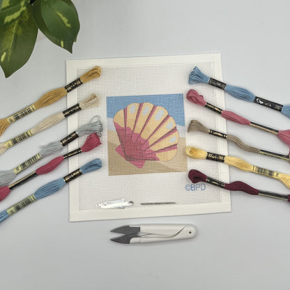 Scallop on the Beach Needlepoint kit needlepoint Blue Poppy Designs