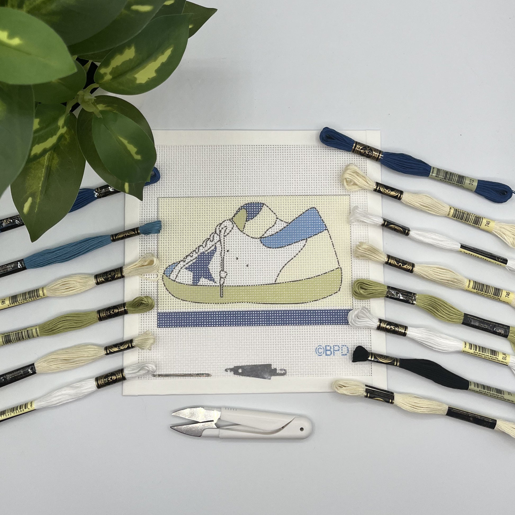 Golden Goose shoes (One) Needlepoint kit needlepoint Blue Poppy Designs