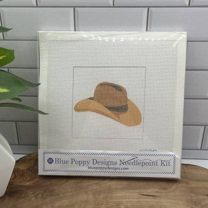Cowboy Hat Needlepoint kit needlepoint Blue Poppy Designs
