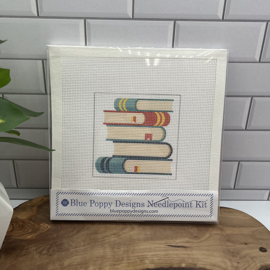 Five Books Needlepoint Design Needlepoint Kit Blue Poppy Designs