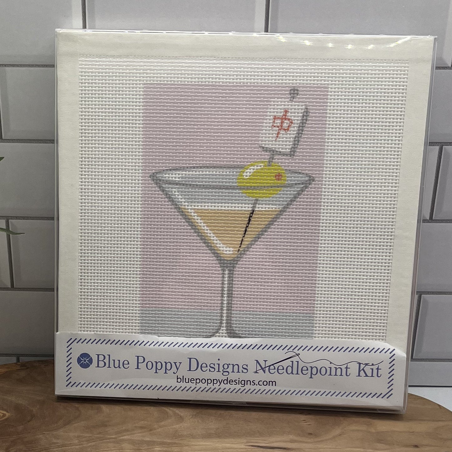 Mahjong Martini Needlepoint kit needlepoint Blue Poppy Designs