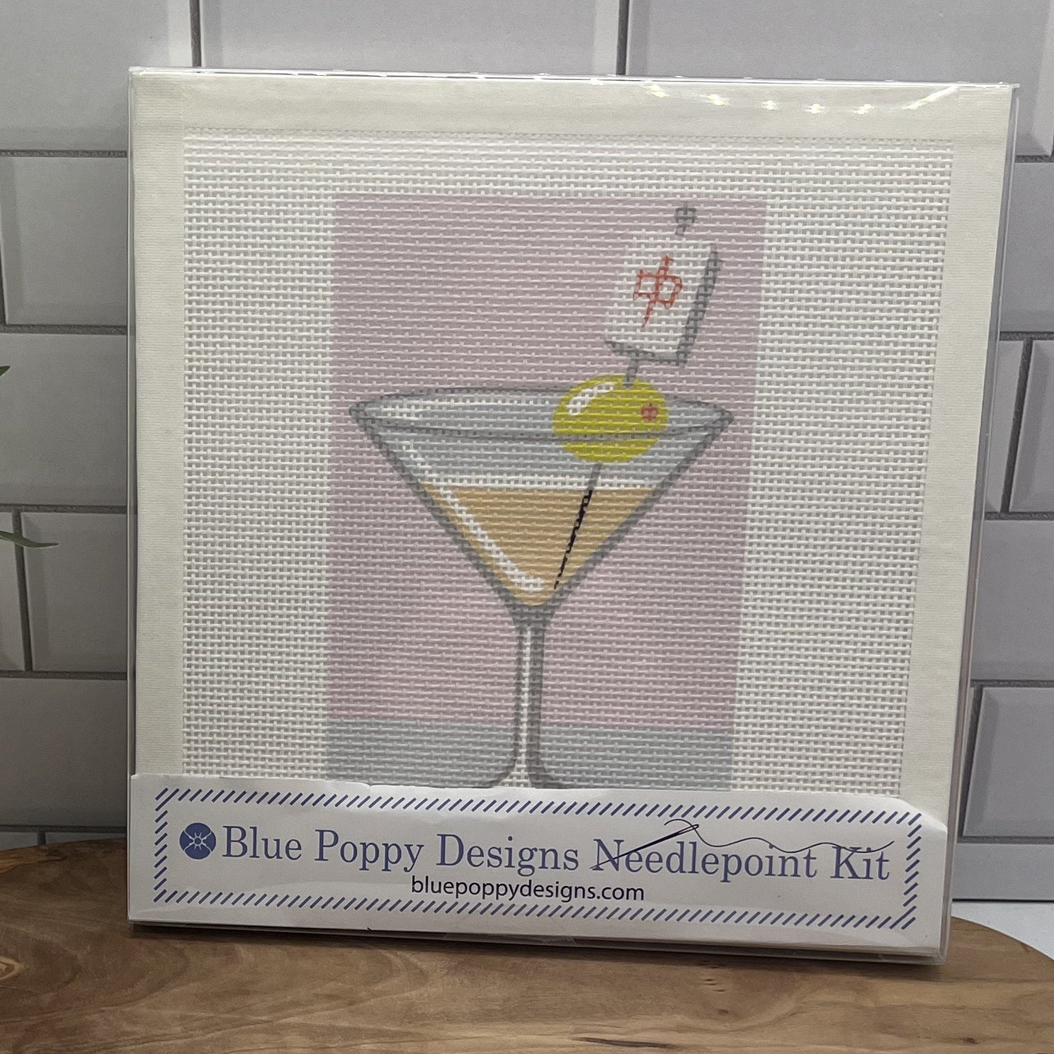 Mahjong Martini Needlepoint kit needlepoint Blue Poppy Designs