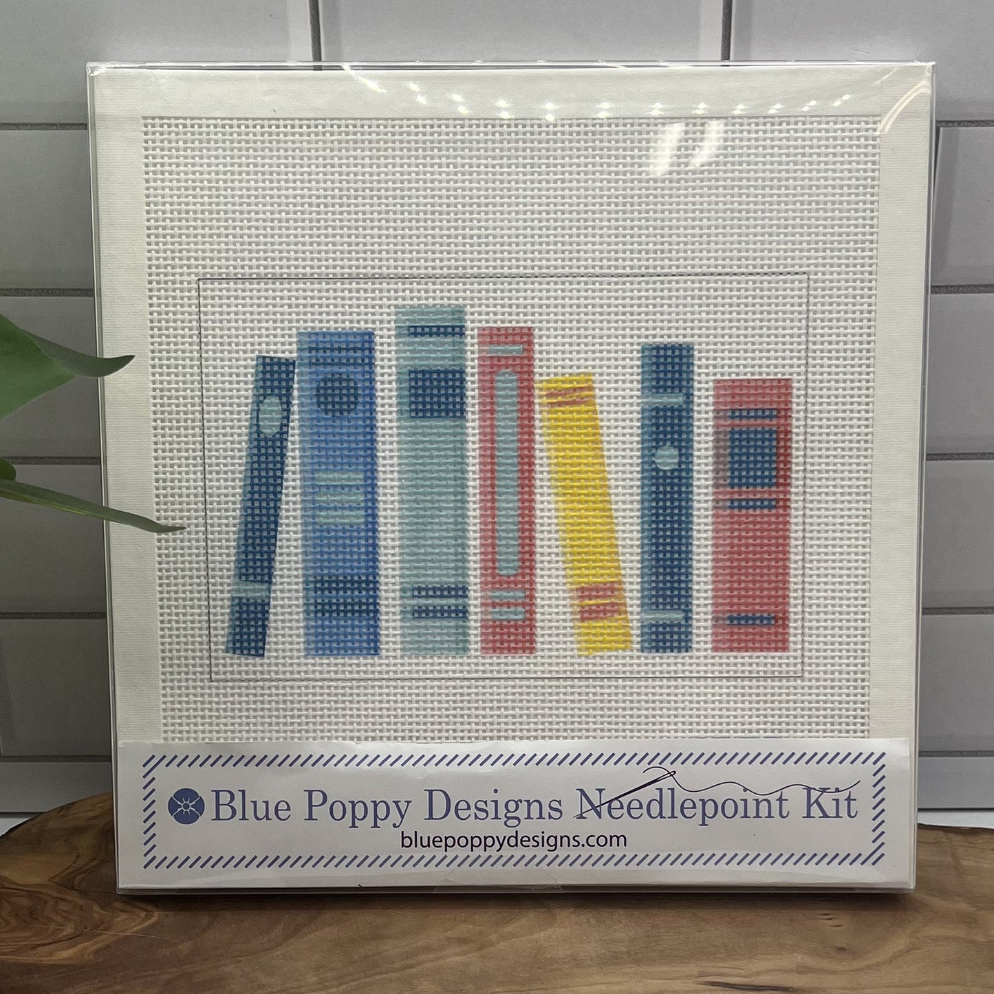 Seven Books Needlepoint kit needlepoint Blue Poppy Designs