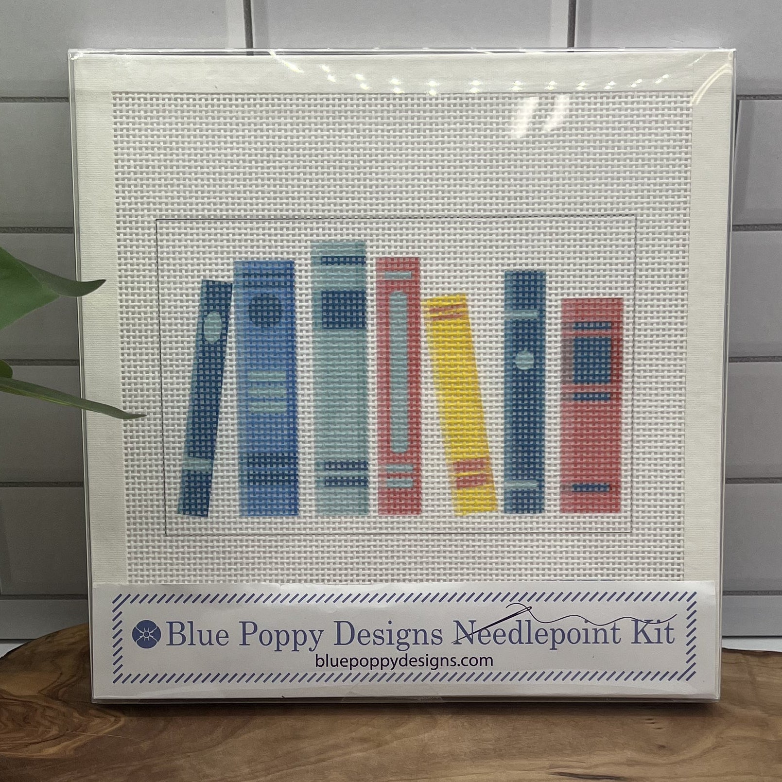 Seven Books Needlepoint kit needlepoint Blue Poppy Designs