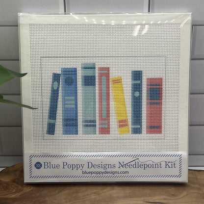 Seven Books Needlepoint kit needlepoint Blue Poppy Designs