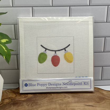 Christmas Lights Needlepoint Kit needlepoint Blue Poppy Designs