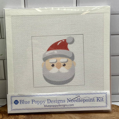 Santa Head Needlepoint Kit needlepoint Blue Poppy Designs