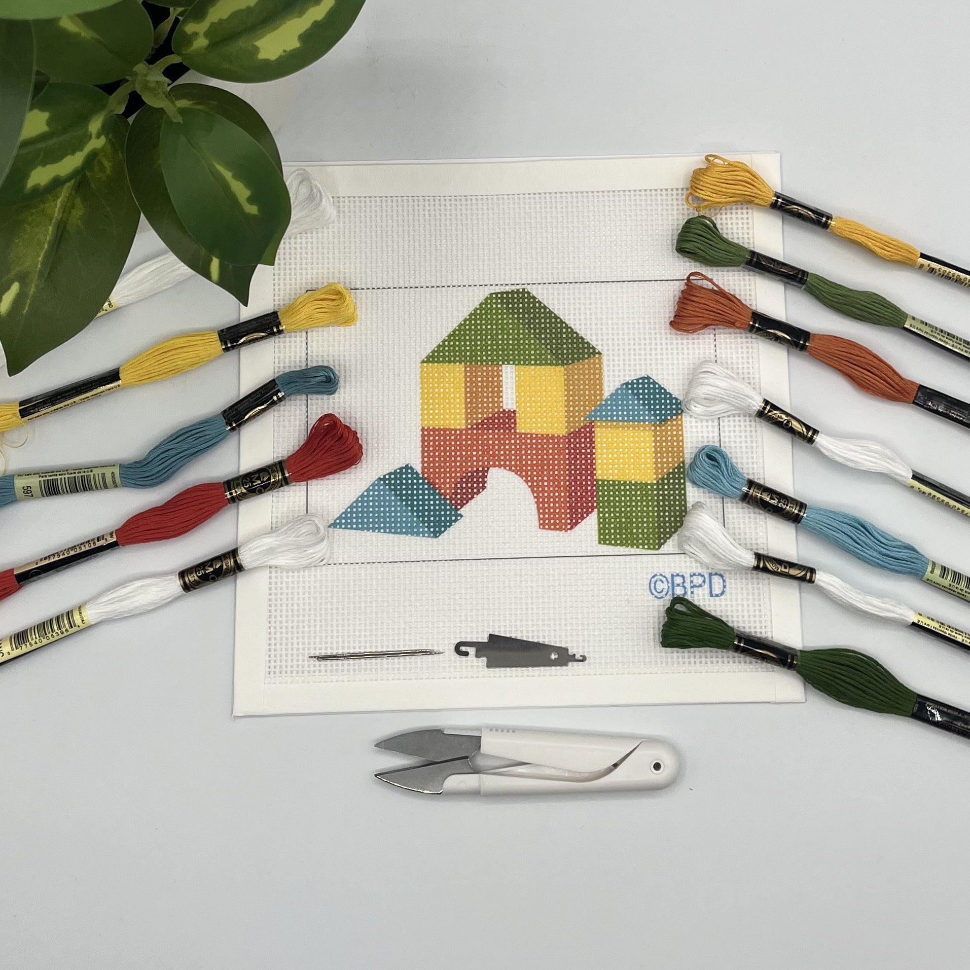 Kid's Building Blocks Needlepoint Kit needlepoint Blue Poppy Designs
