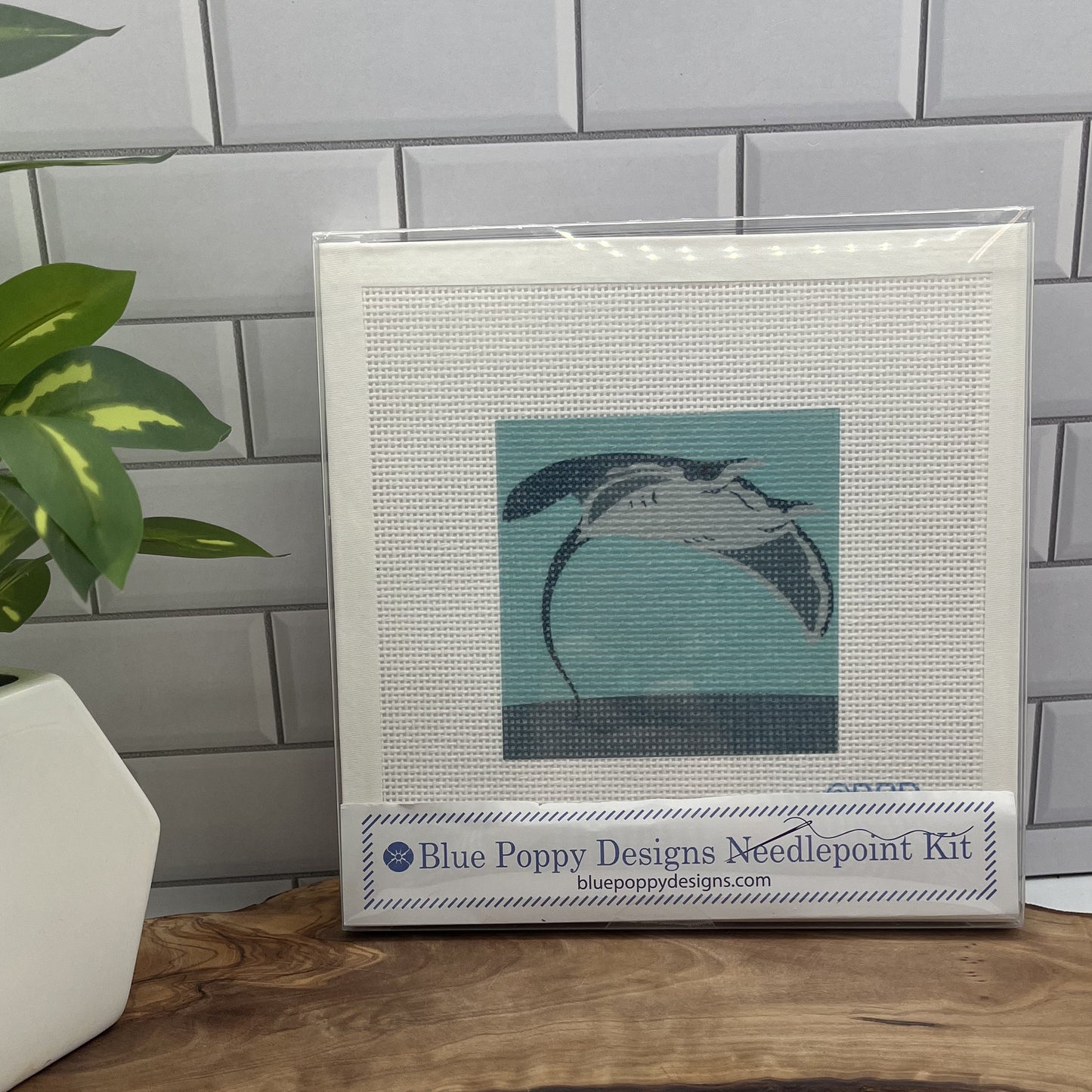 Manta Ray Needlepoint Kit needlepoint Blue Poppy Designs