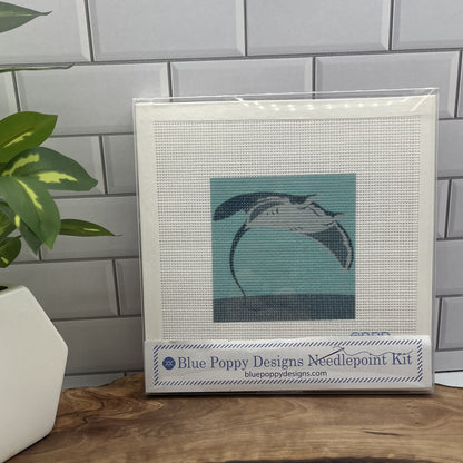 Manta Ray Needlepoint Kit needlepoint Blue Poppy Designs