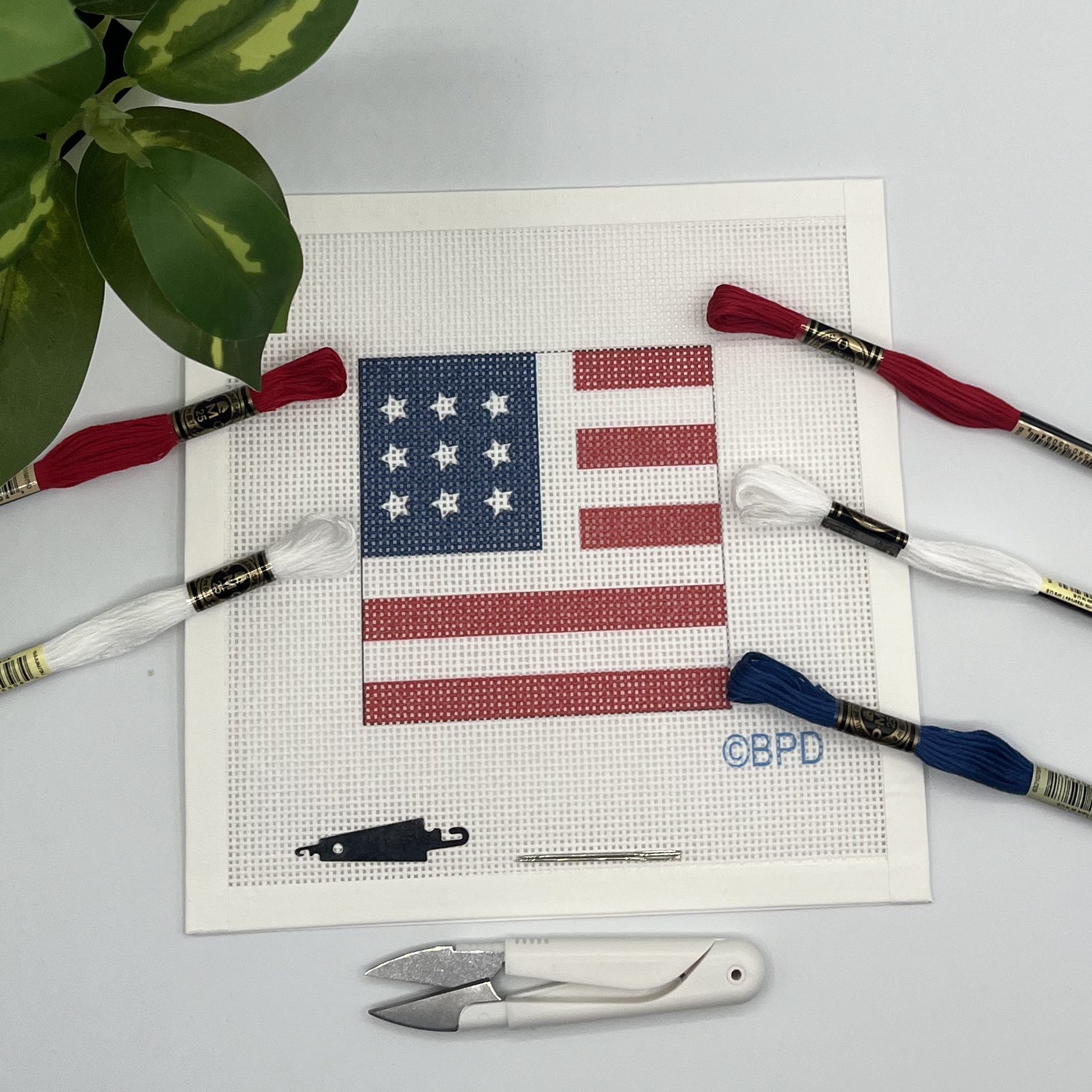 USA Flag Needlepoint Kit needlepoint Blue Poppy Designs