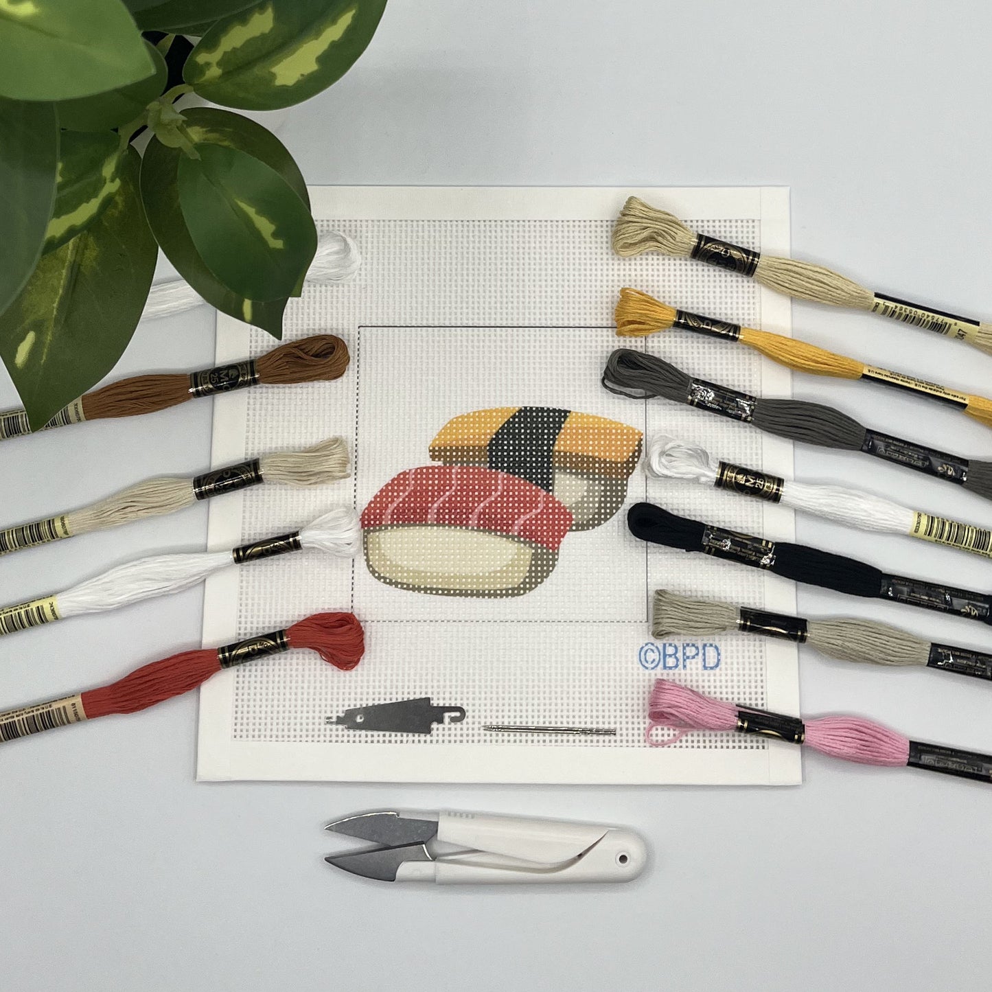 Sushi Needlepoint Kit needlepoint Blue Poppy Designs