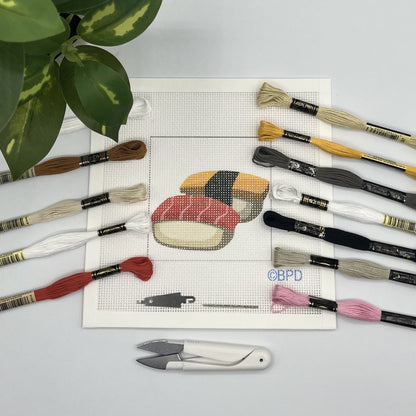 Sushi Needlepoint Kit needlepoint Blue Poppy Designs