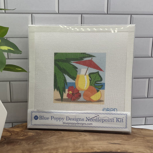 Summer Beach Vacation Needlepoint Design Needlepoint Kit Blue Poppy Designs