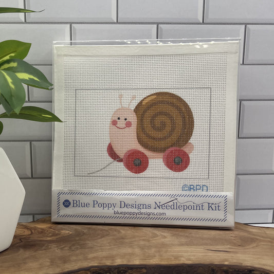 Kid's Pull Toy Needlepoint Design Needlepoint Kit Blue Poppy Designs