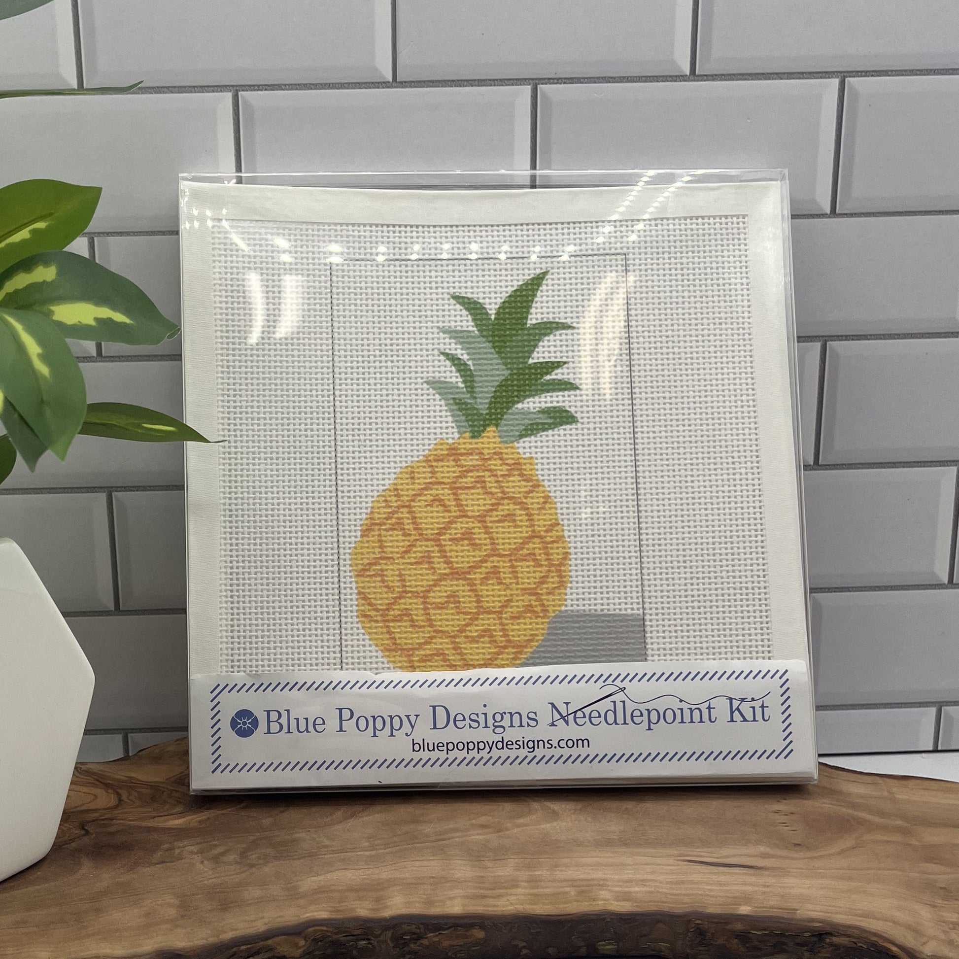Pineapple with Shadow Needlepoint Kit needlepoint Blue Poppy Designs