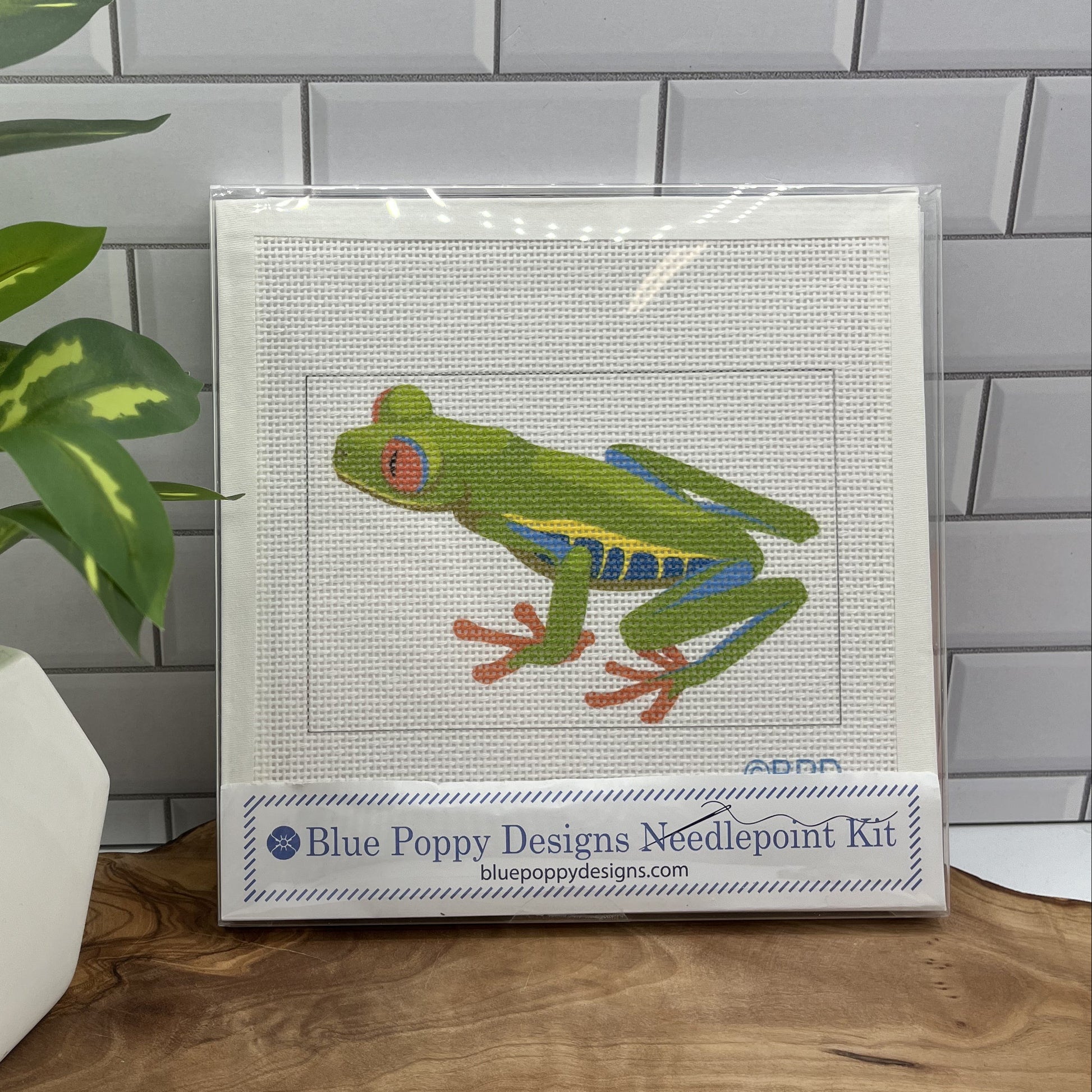 Tree Frog Needlepoint Kit needlepoint Blue Poppy Designs