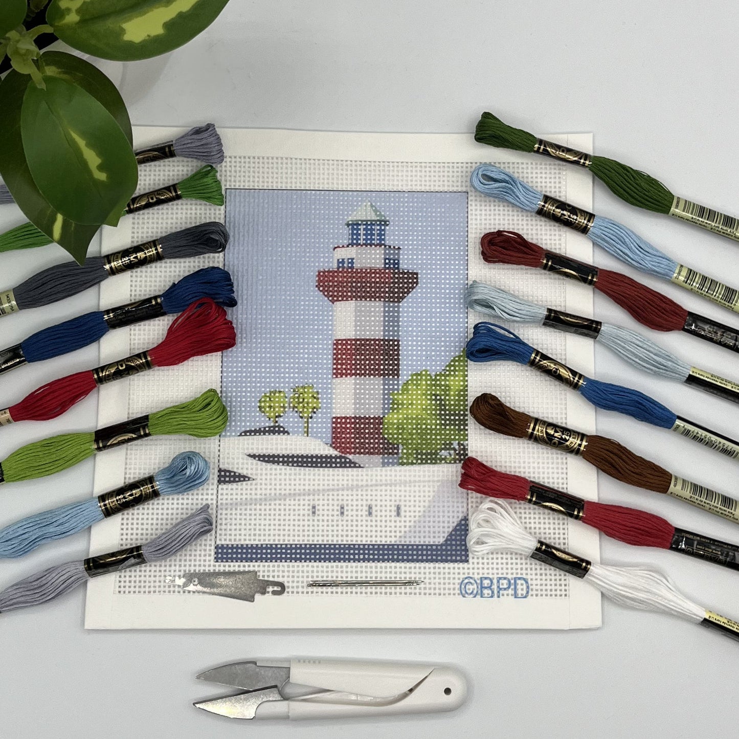 Hilton Head Island Harbor Town Lighthouse Needlepoint Kit needlepoint Blue Poppy Designs
