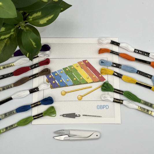 Kids Toy Xylophone Needlepoint Kit needlepoint Blue Poppy Designs