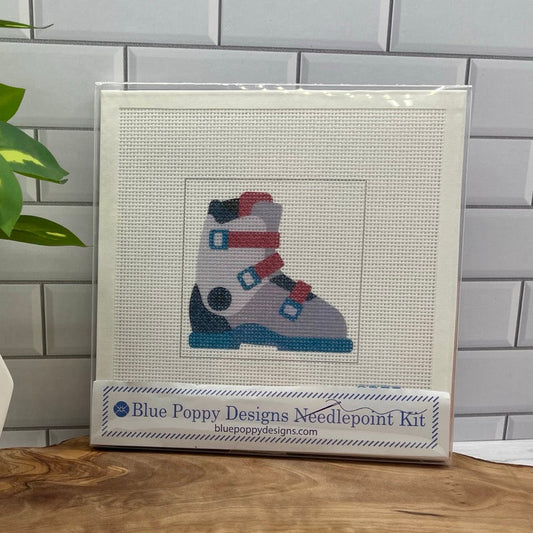 Snowboard Boots Needlepoint Design Needlepoint Kit Blue Poppy Designs