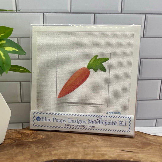 Carrot (with Shadow) Needlepoint Design Needlepoint Kit Blue Poppy Designs
