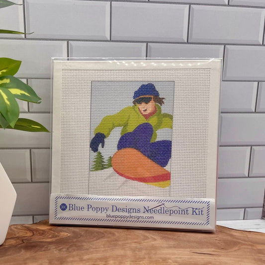 Snowboarder Needlepoint Design Needlepoint Kit Blue Poppy Designs