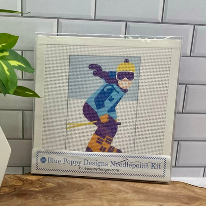Snow Skier Four Needlepoint Kit needlepoint Blue Poppy Designs