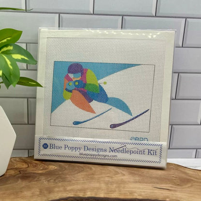 Snow Skier One Needlepoint Kit needlepoint Blue Poppy Designs
