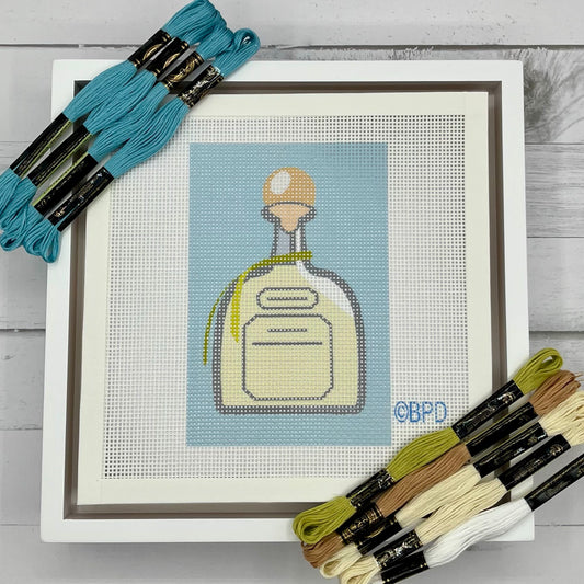 Tequila Bottle Needlepoint Design (no limes) Needlepoint Kit Blue Poppy Designs